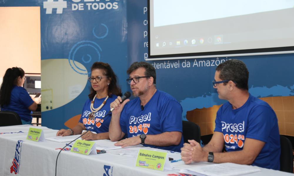 Gestores da Uepa concederam coletiva de imprensa antes da divulgação do listão (Foto: Sidney Oliveira / Ascom Uepa).